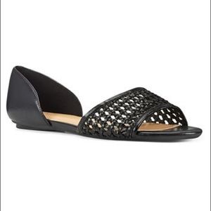 Nine West Woven Open Toe Flats